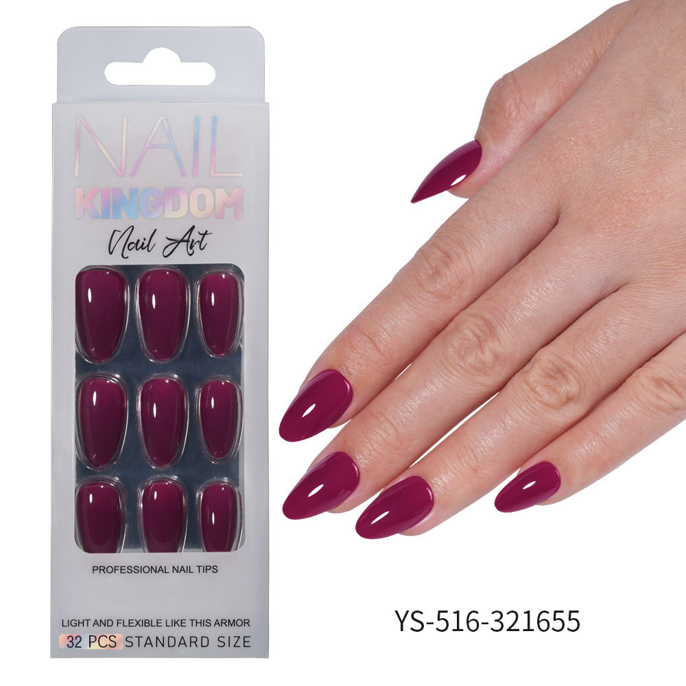 Press on nails Advanced Aurora Fine Flash Almond Short Nail Film Removable Fake Nail Prefabricated Solid Color – Image 14