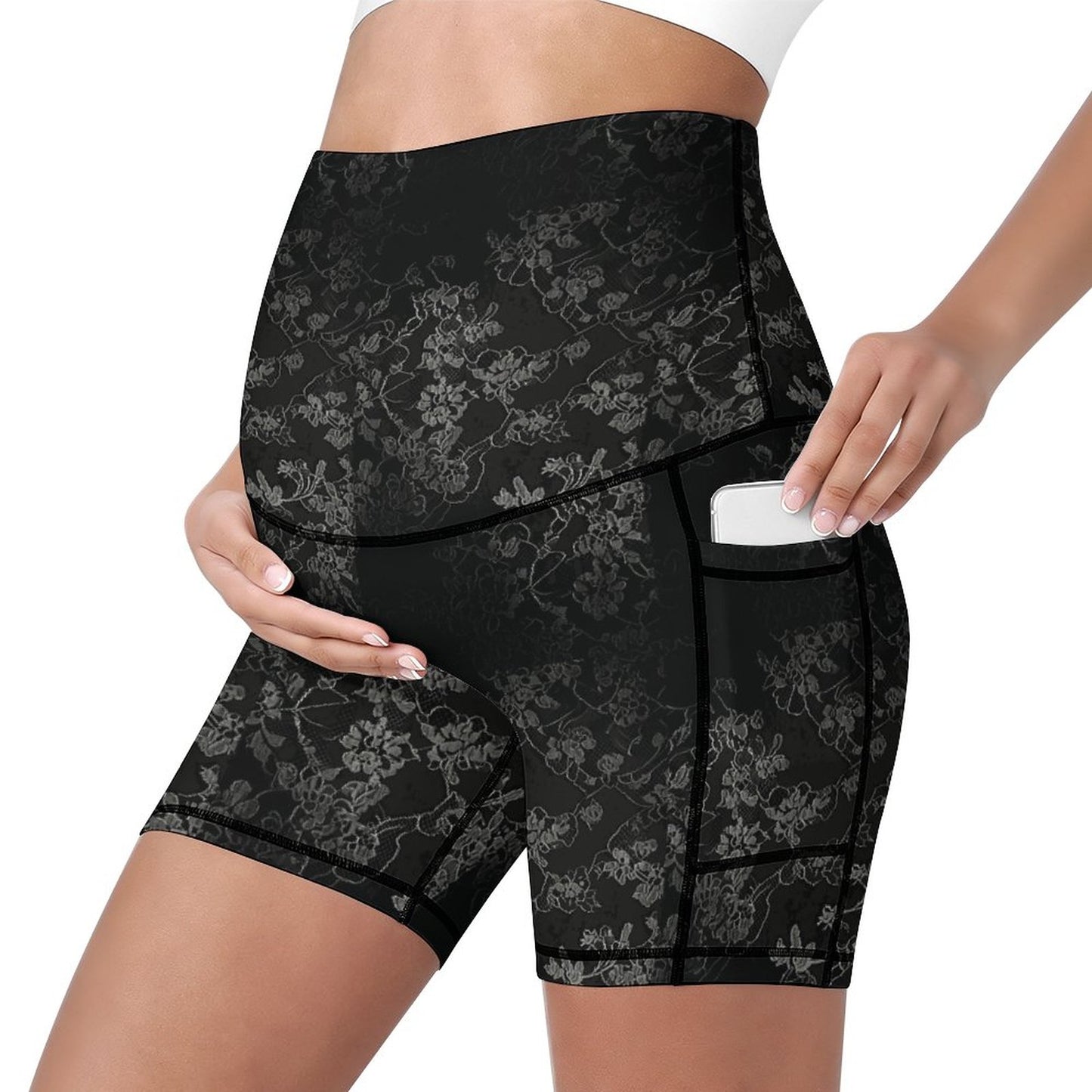 Pregnancy Yoga Shorts Black