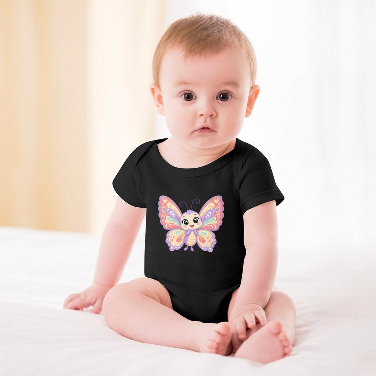 Short Sleeve Baby Romper - Butterfly