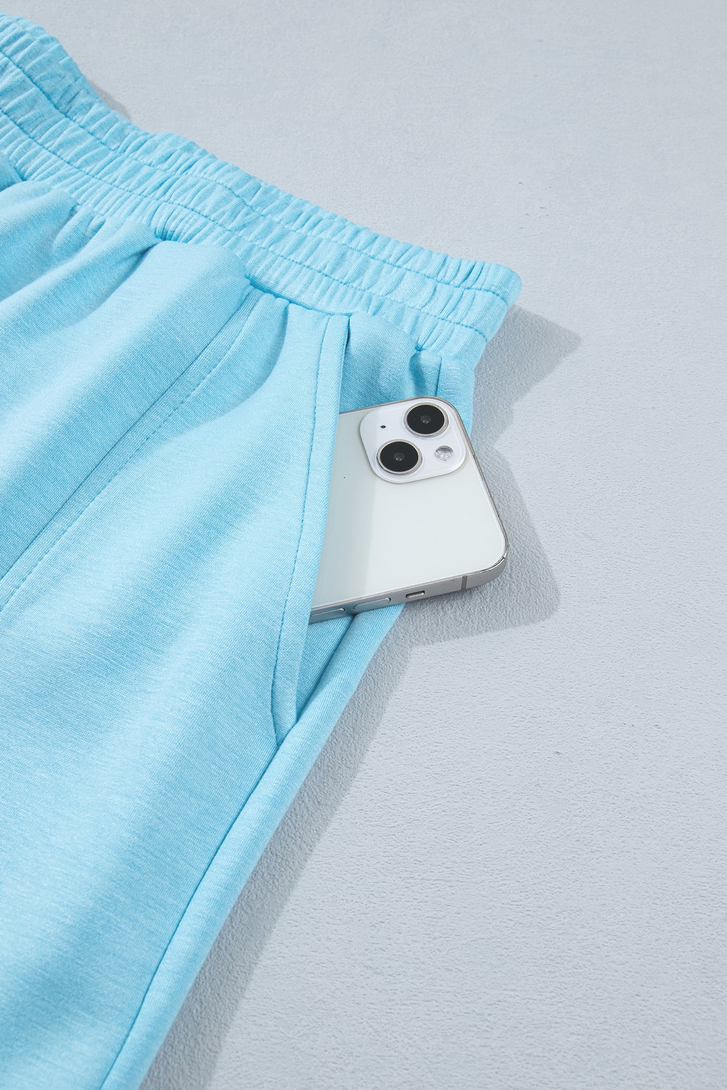 Myosotis Half Zip High Neck Tee Athleisure Short Set