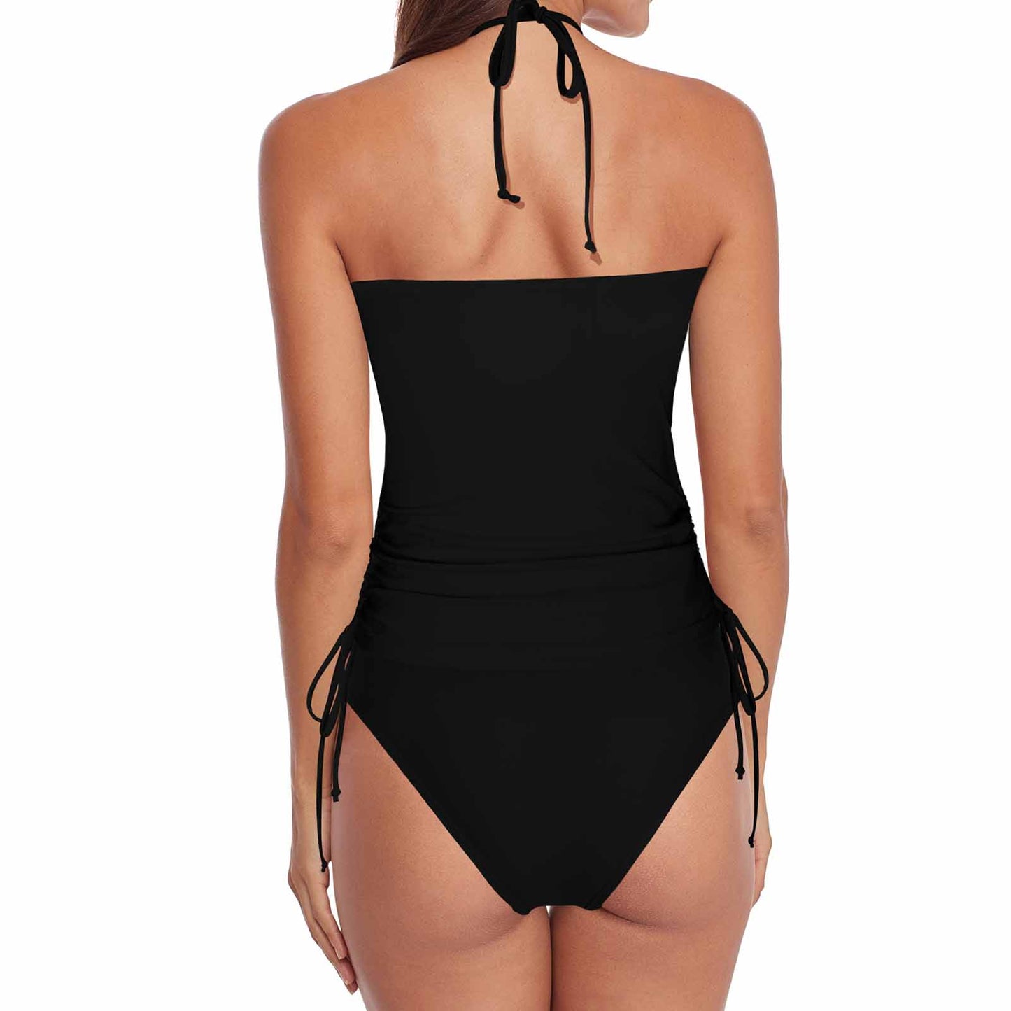 Halter High Neck 2-Piece Swimsuit Set for Women - Letter K