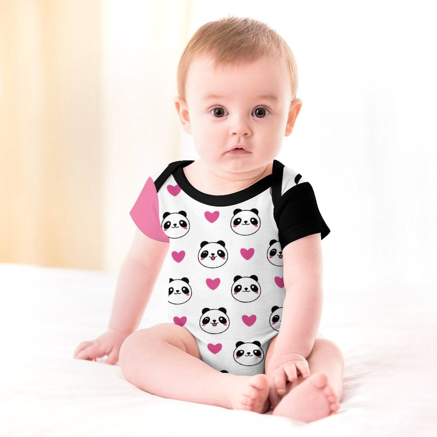 220gsm Faux Cotton Short Sleeve Baby Romper(All-over Printing)
