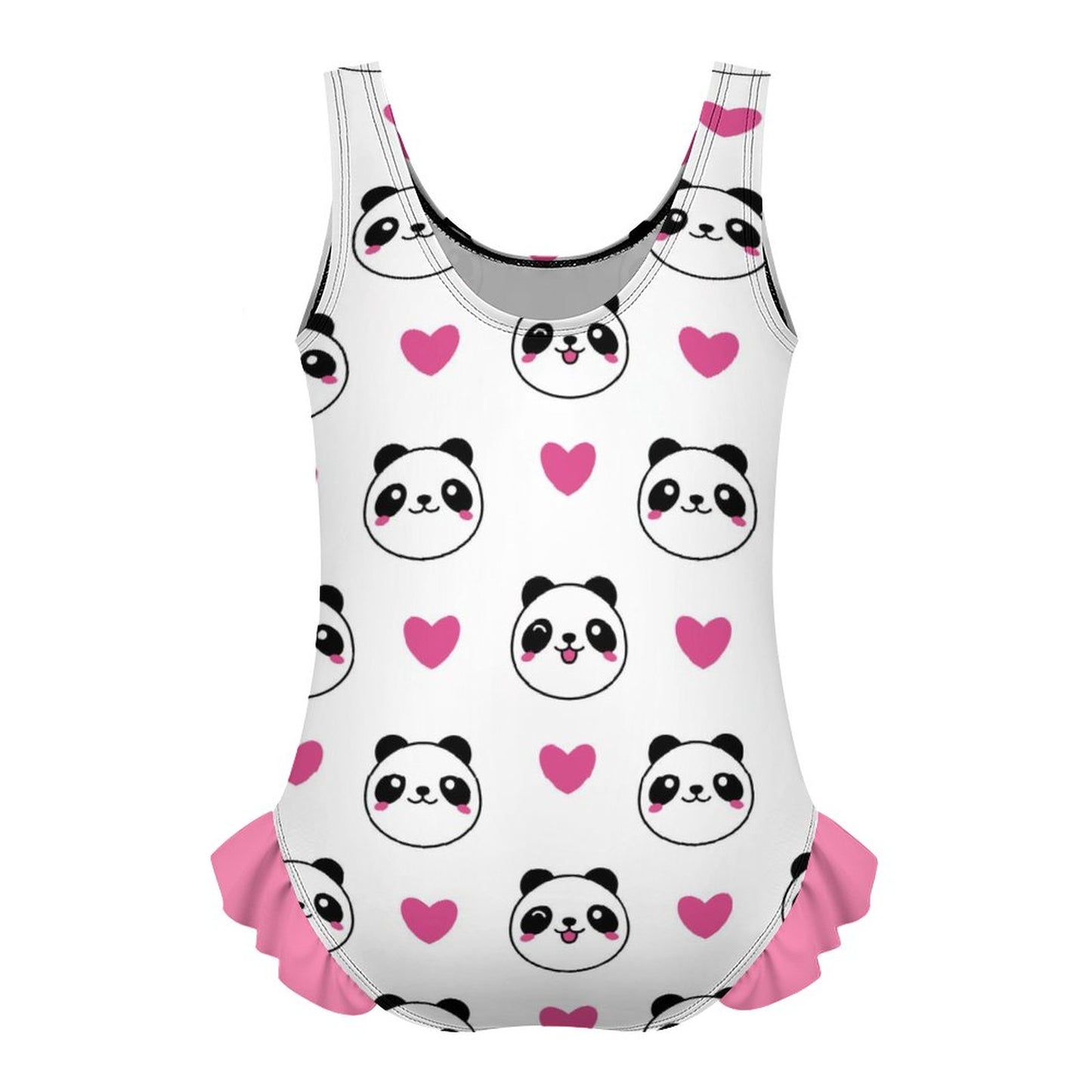 Girls Ruffle Trim One Piece Swimwear(All-Over Printing)