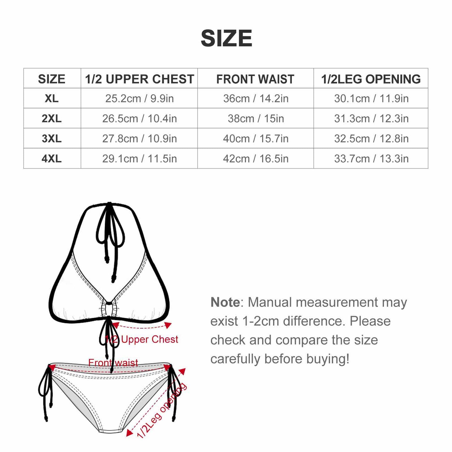 Plus Size Halter Tie Front Bikini Set