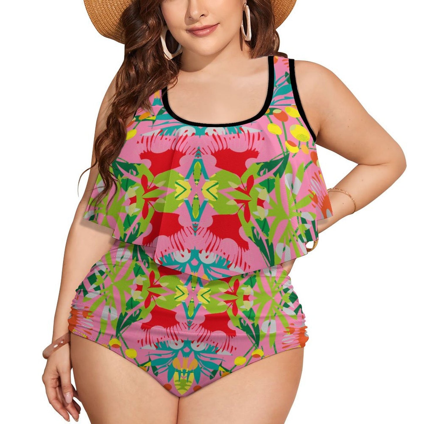 Plus Size Women's Two piece Swimsuit with Tankini