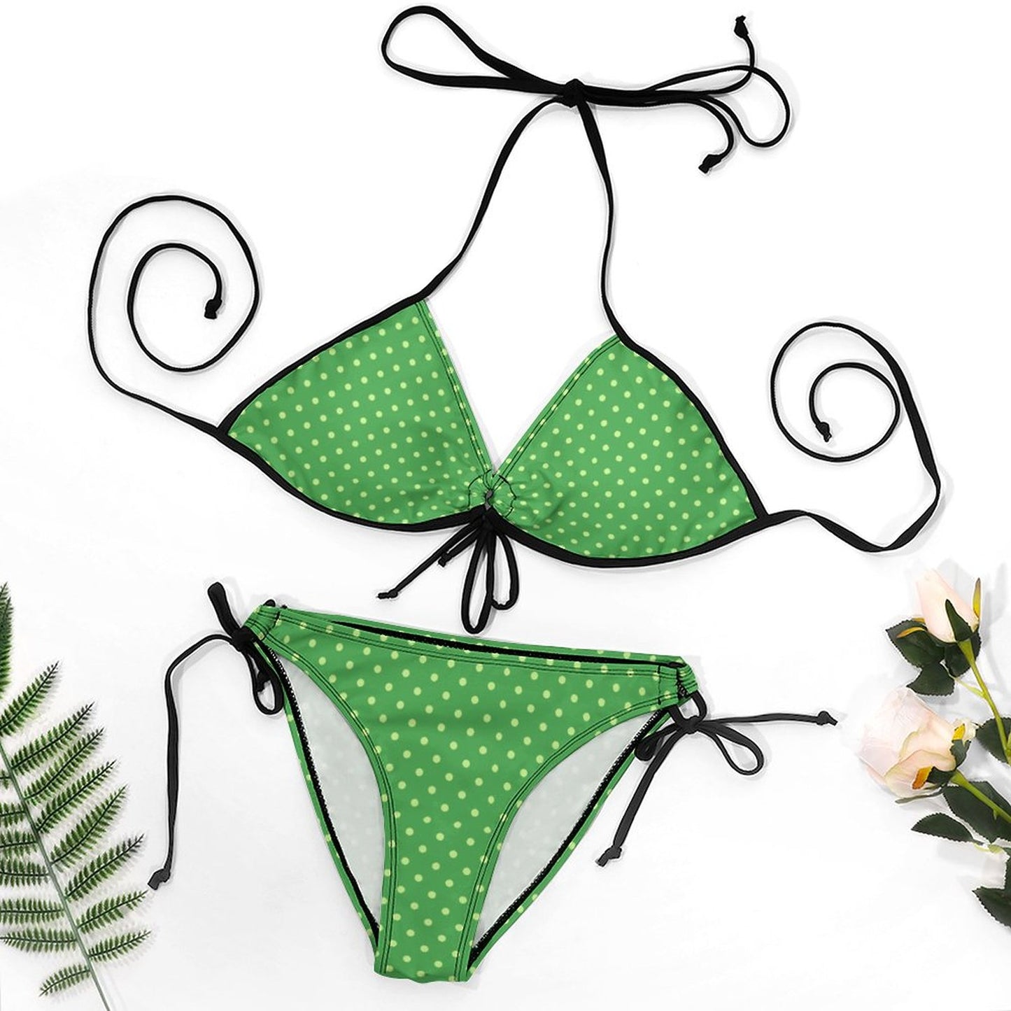 Halter Tie Front Bikini Set