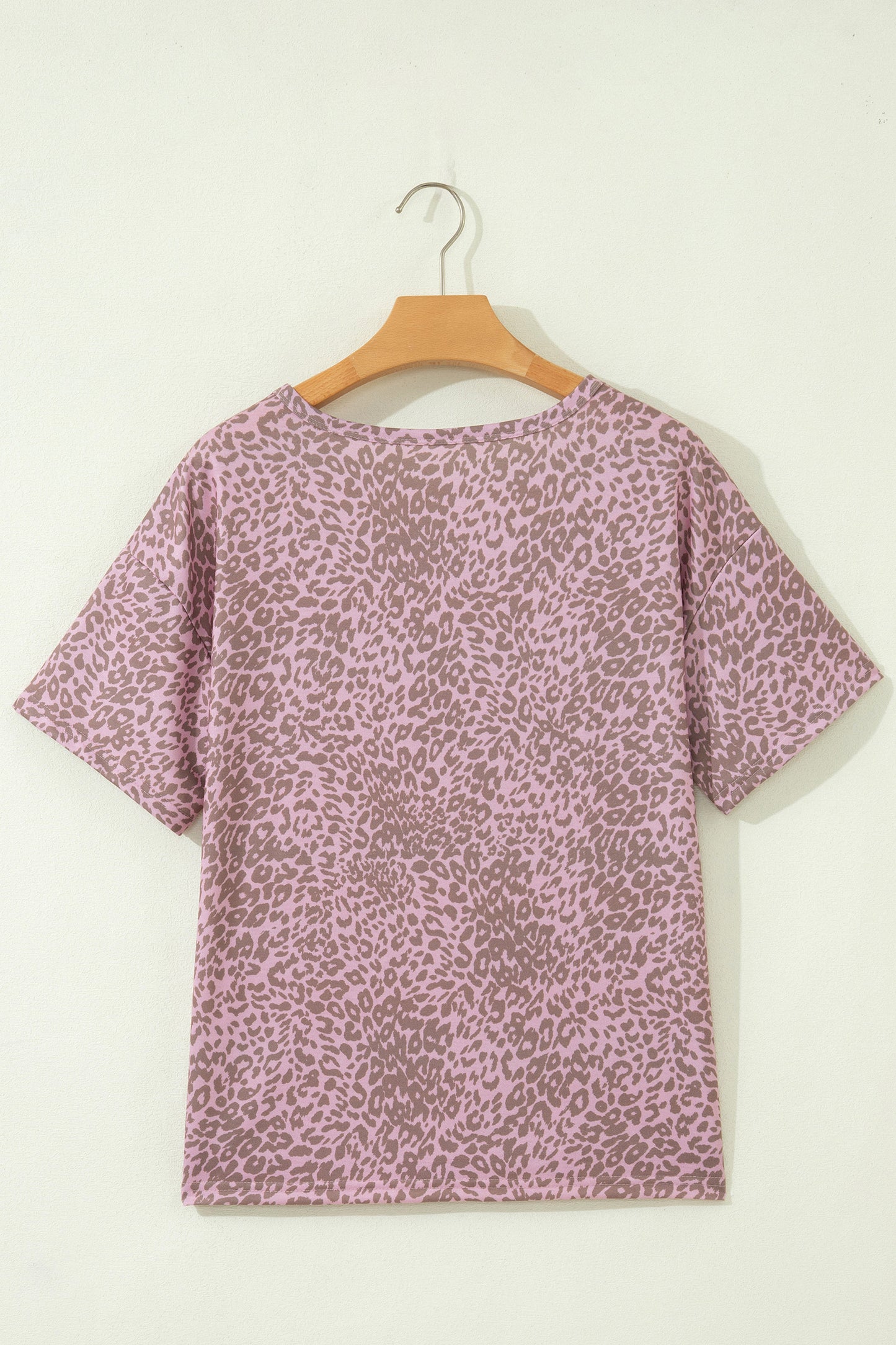 Pink Leopard Retro Studded Star Patch Loose Tee