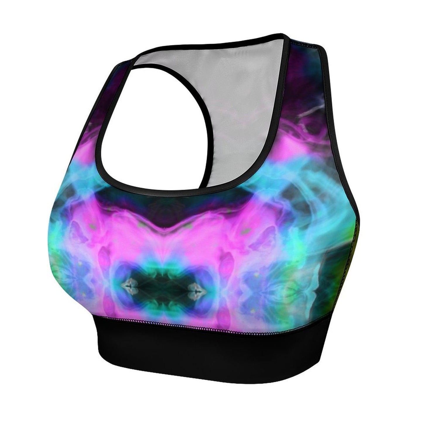 Workout Yoga Set - Black Teal and Pink
