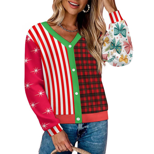 Ugly Christmas Sweater Button-Up Cardigan