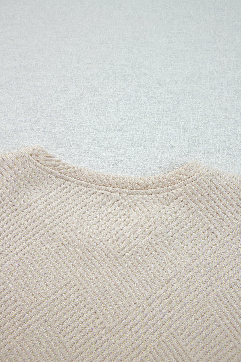 Solid Color Textured Long Sleeve Shift Dress