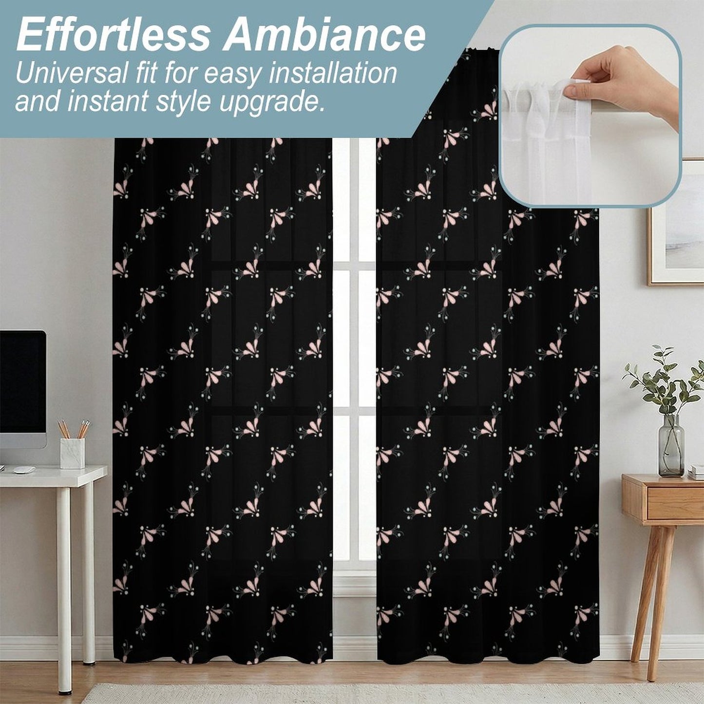 Sheer Curtain Black