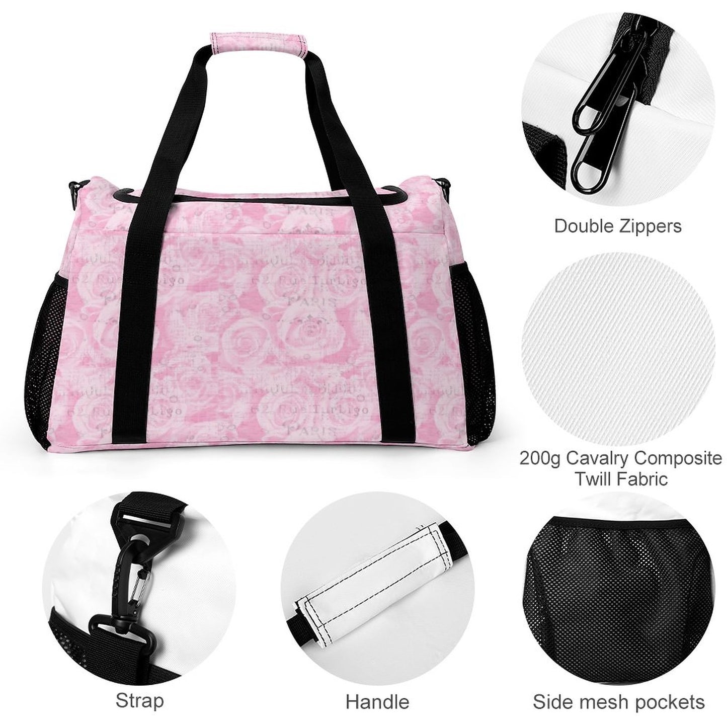 Travel Duffel Bag - Pink - Paris