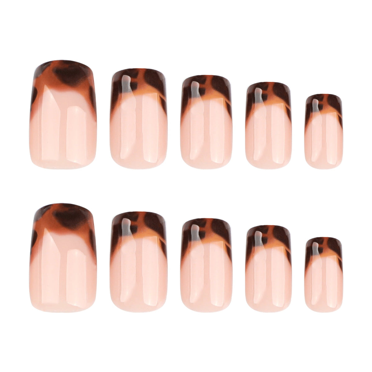Autumn and winter popular French leopard print manicure medium and short square wearing armor press on nails nail – Image 5