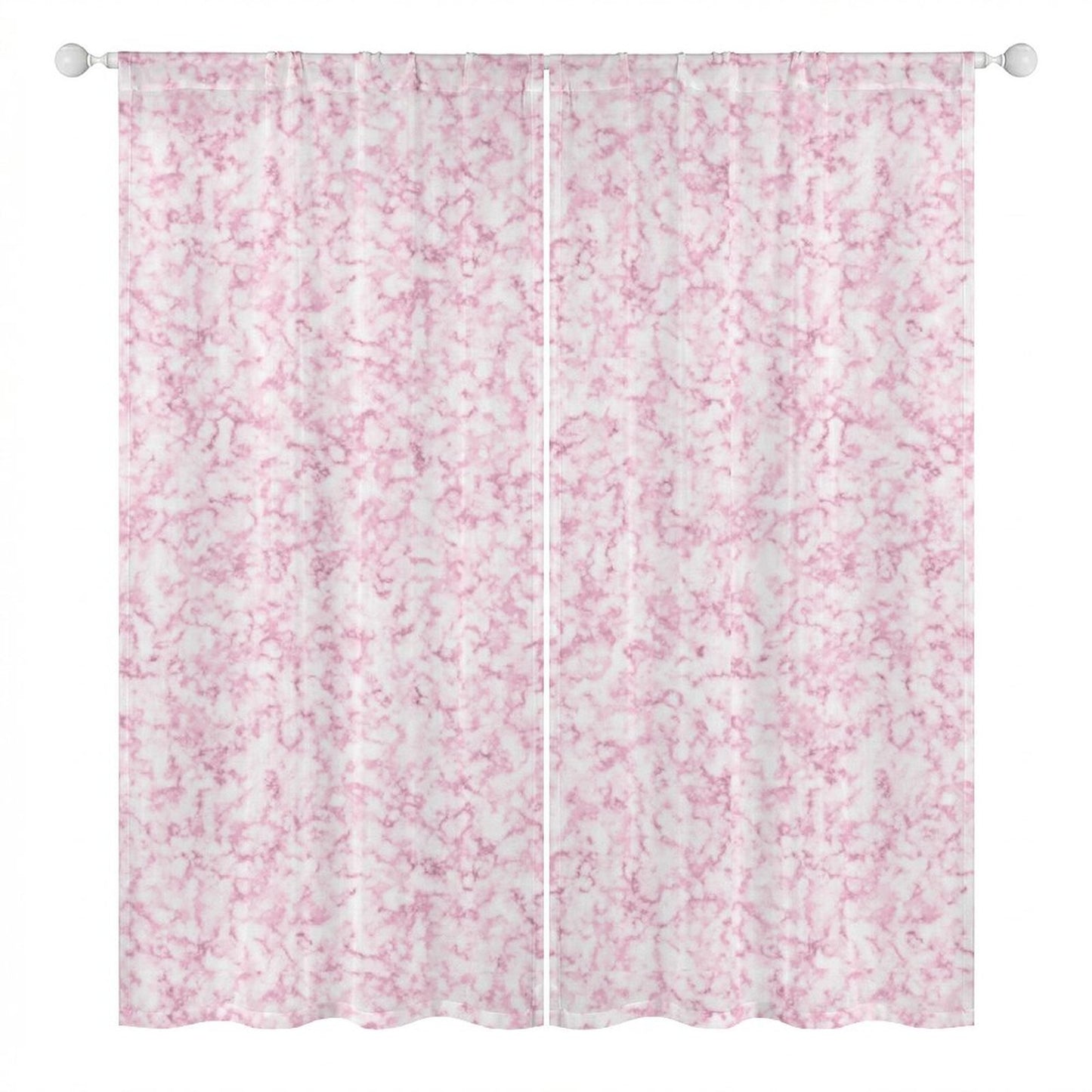 Sheer Curtain Pink and White