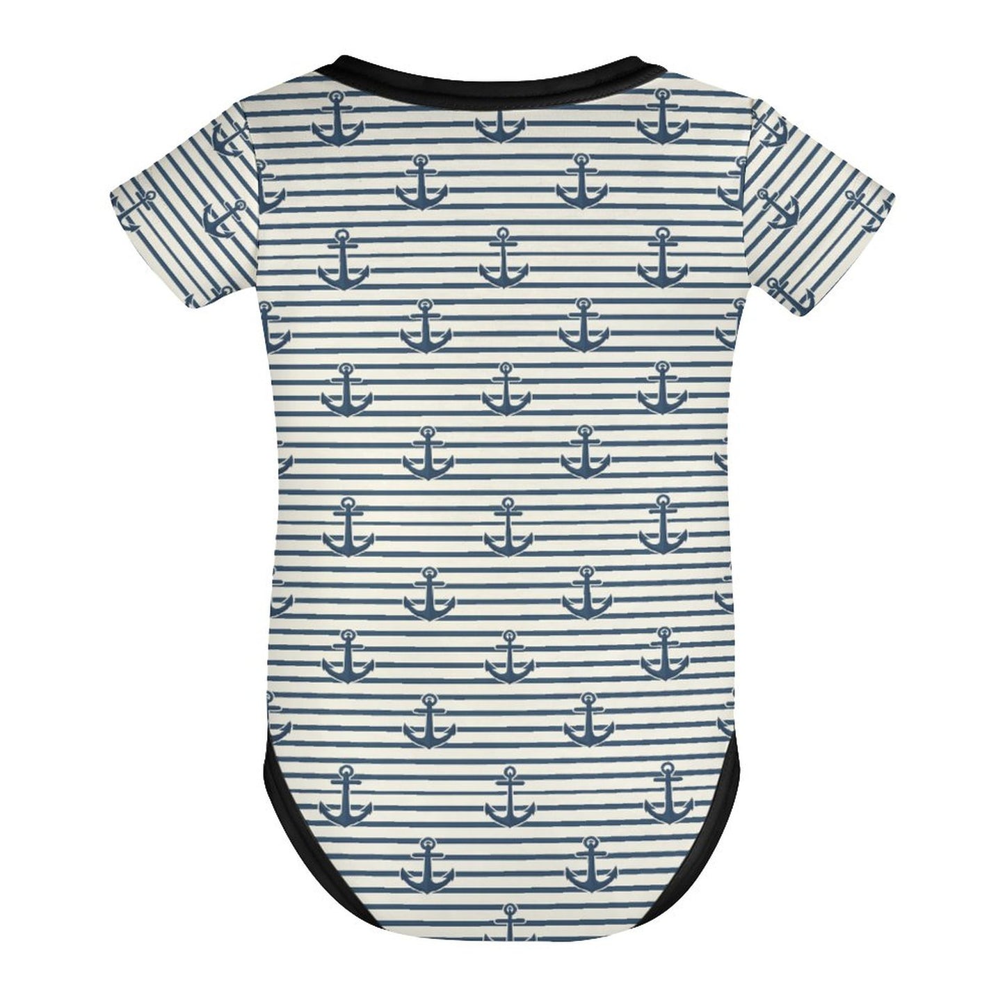 Faux Cotton Short Sleeve Baby Romper Anchors