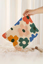 সাদা ফ্লোরাল প্রিন্টের কর্ডরয় মিনিমালিস্ট স্টোরেজ ব্যাগ