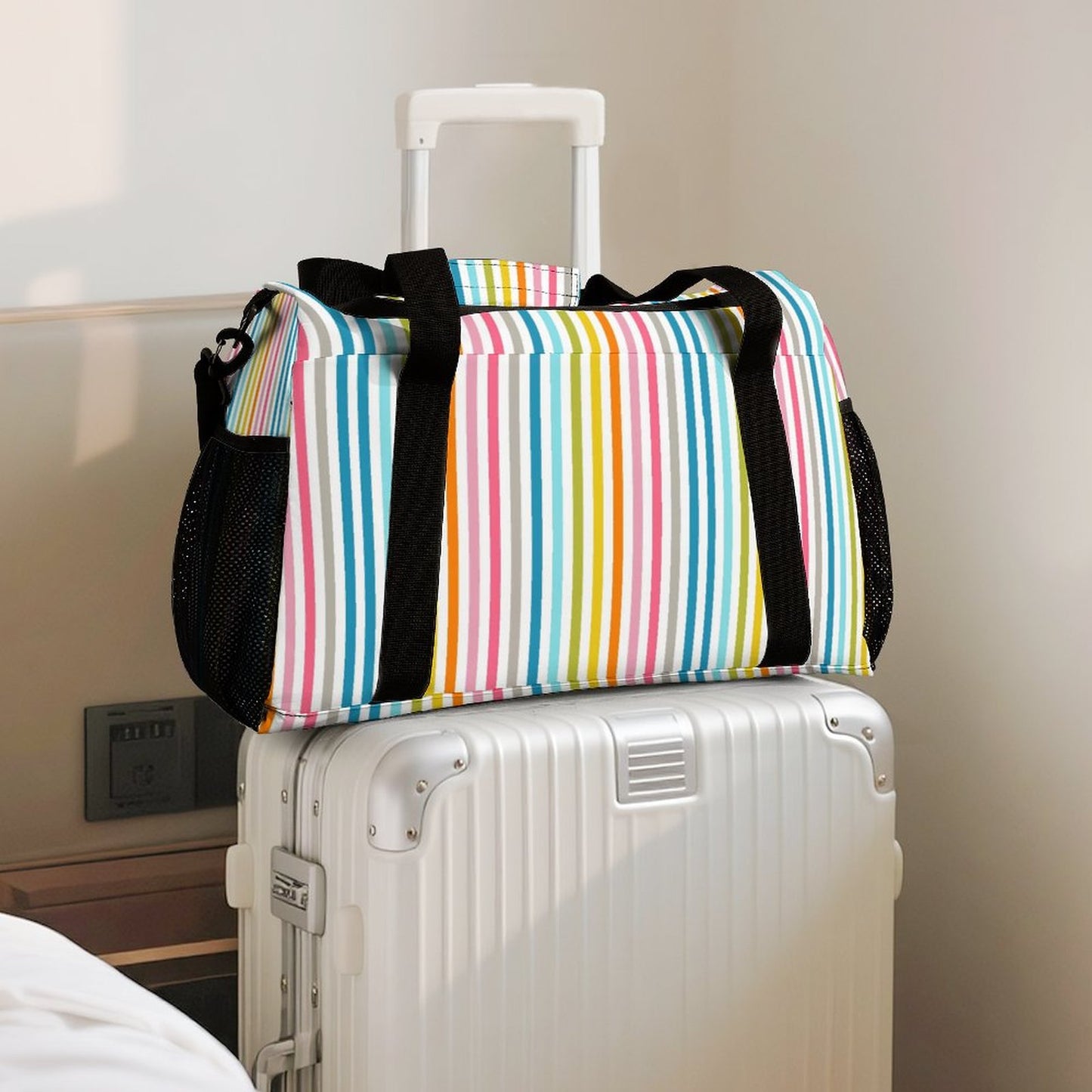Travel Duffel Bag  - Rainbow striped