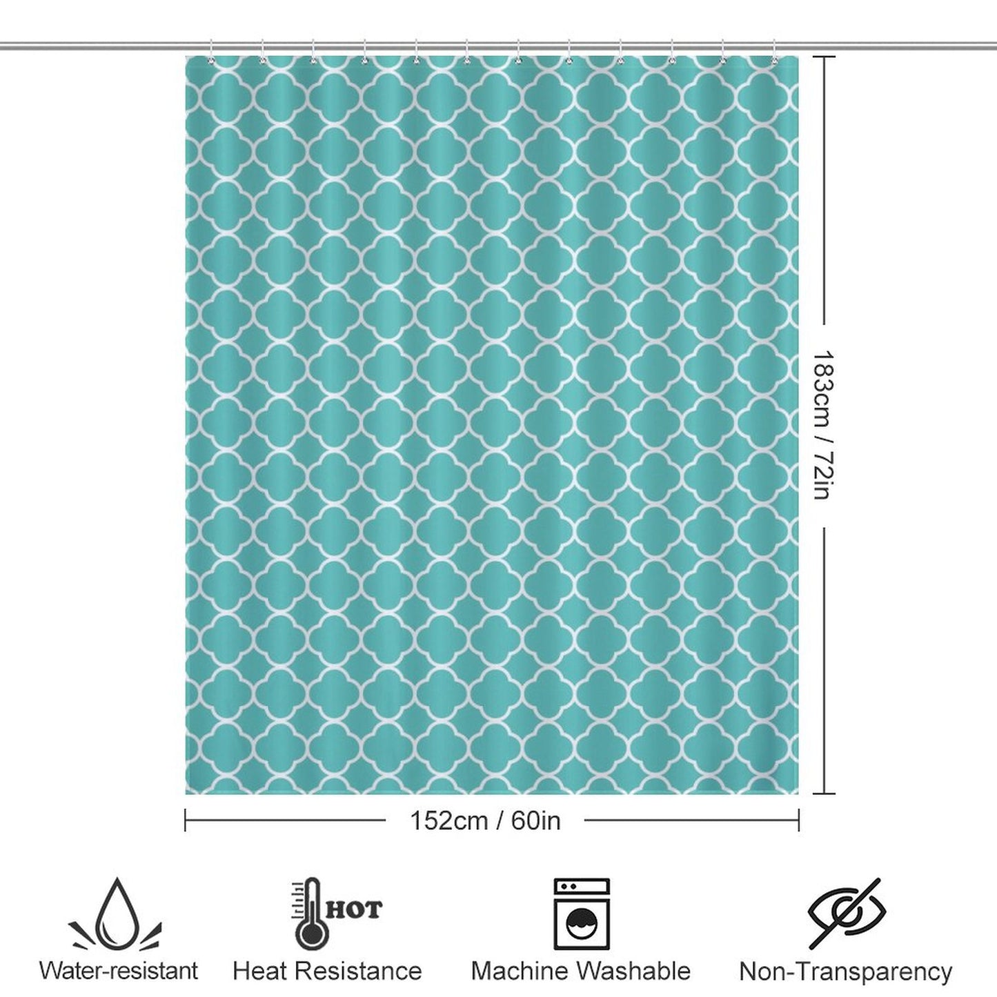 Flower Shower Curtain - Teal