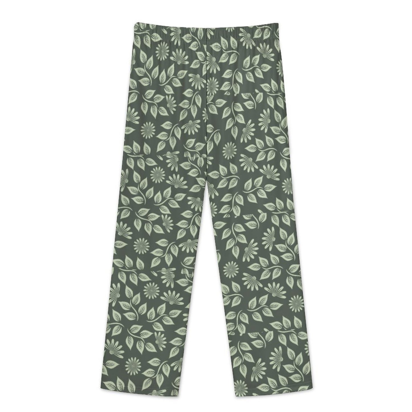 V-Neck Women Night Wear Suit Green Ivy