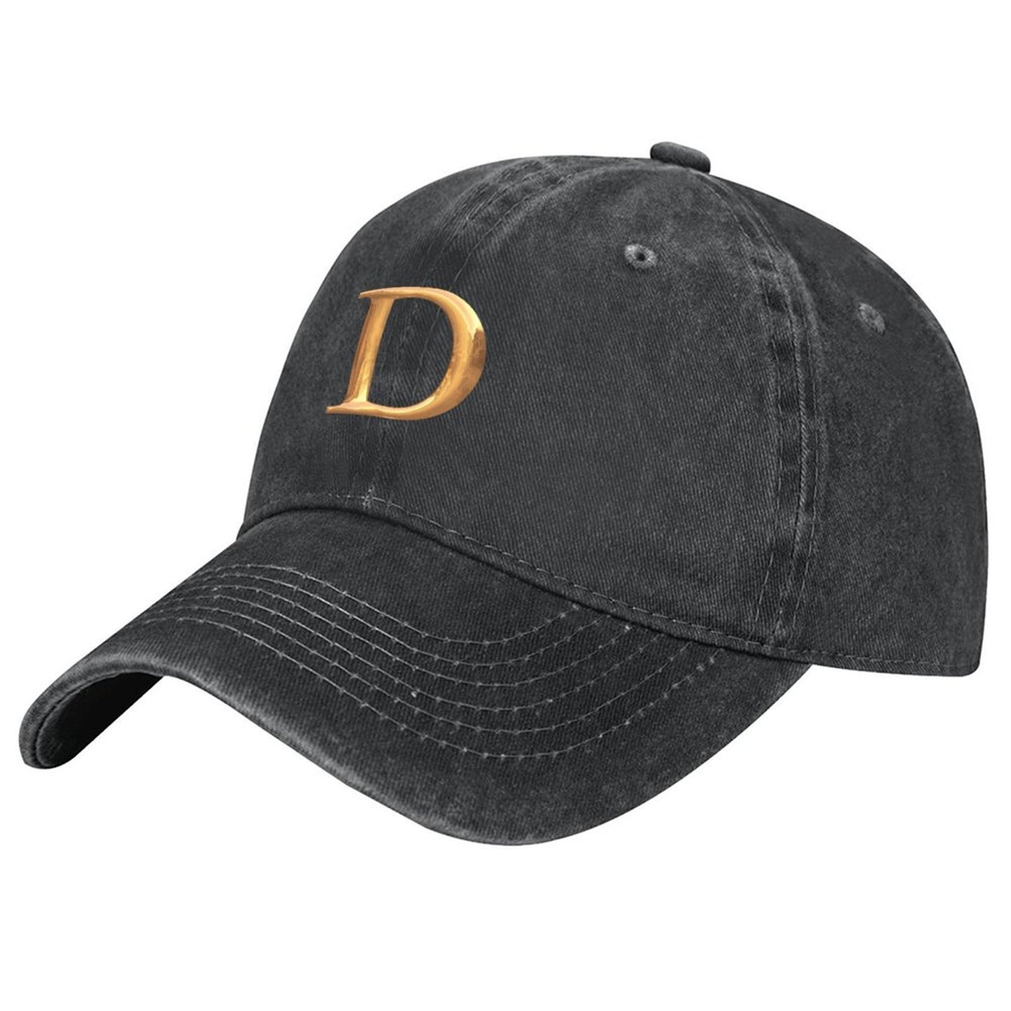 Cotton Vintage Washed Denim Baseball Cap (Front Printing)