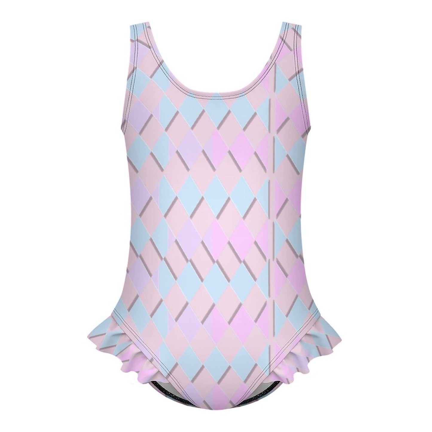 Girls Ruffle Trim One Piece Swimwear