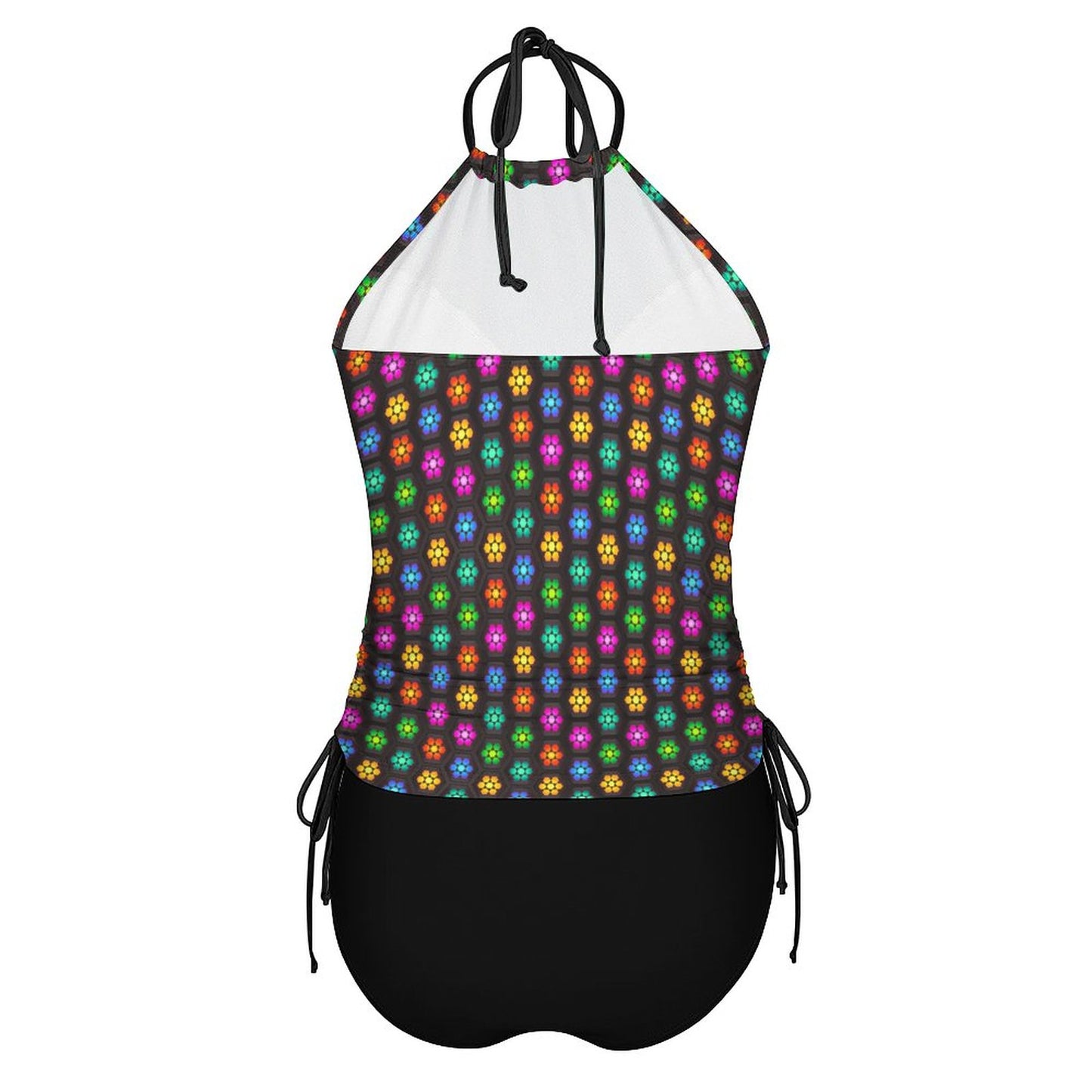 2-Piece Women's Tankini Set with High Neck Halter Top - Daisy