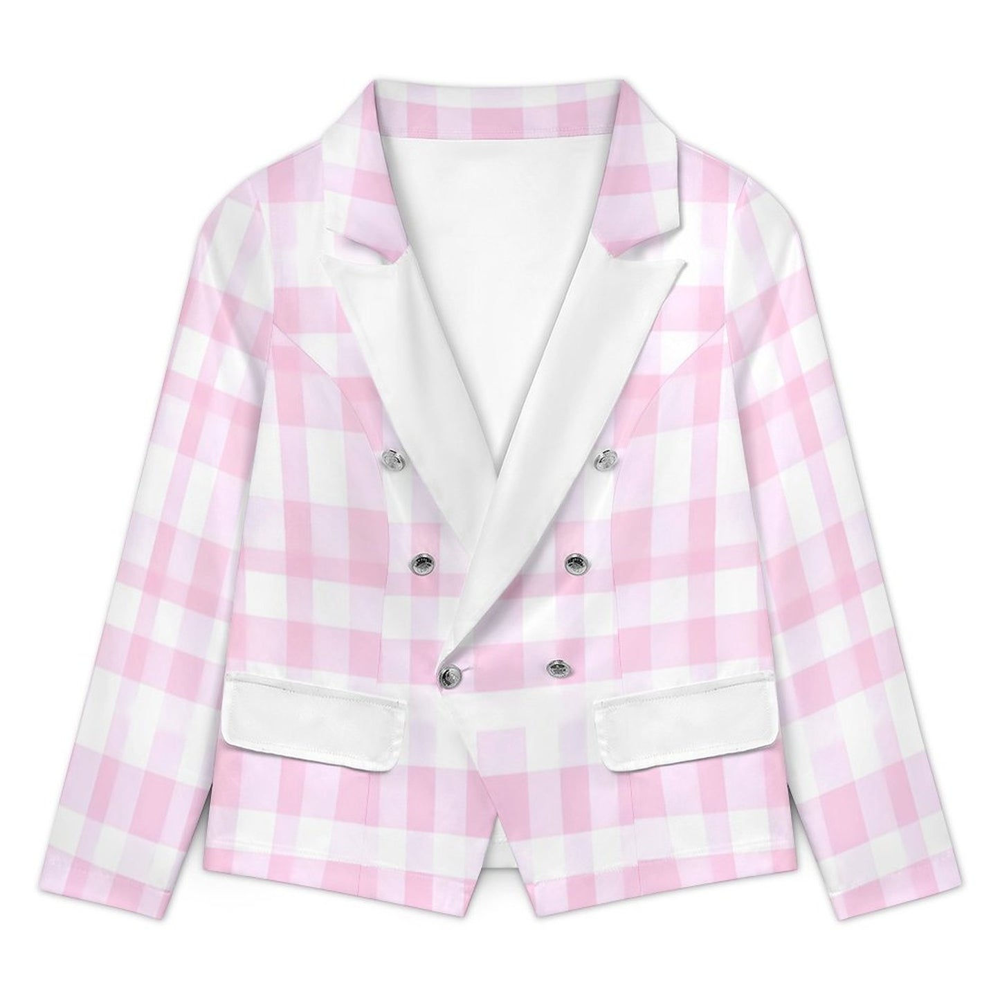 Women's Casual Blazer Pink Plaid