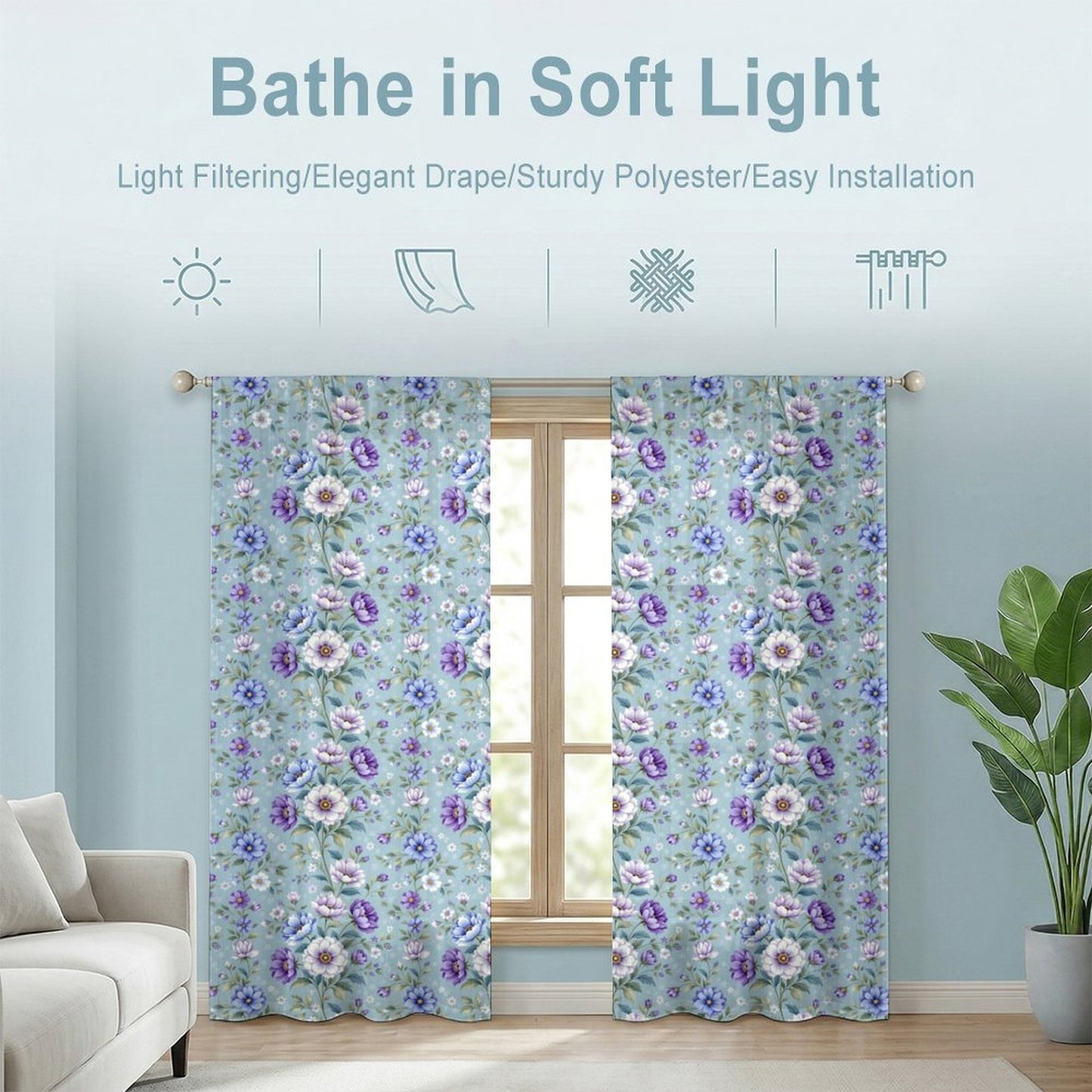 Sheer Curtain Flowers
