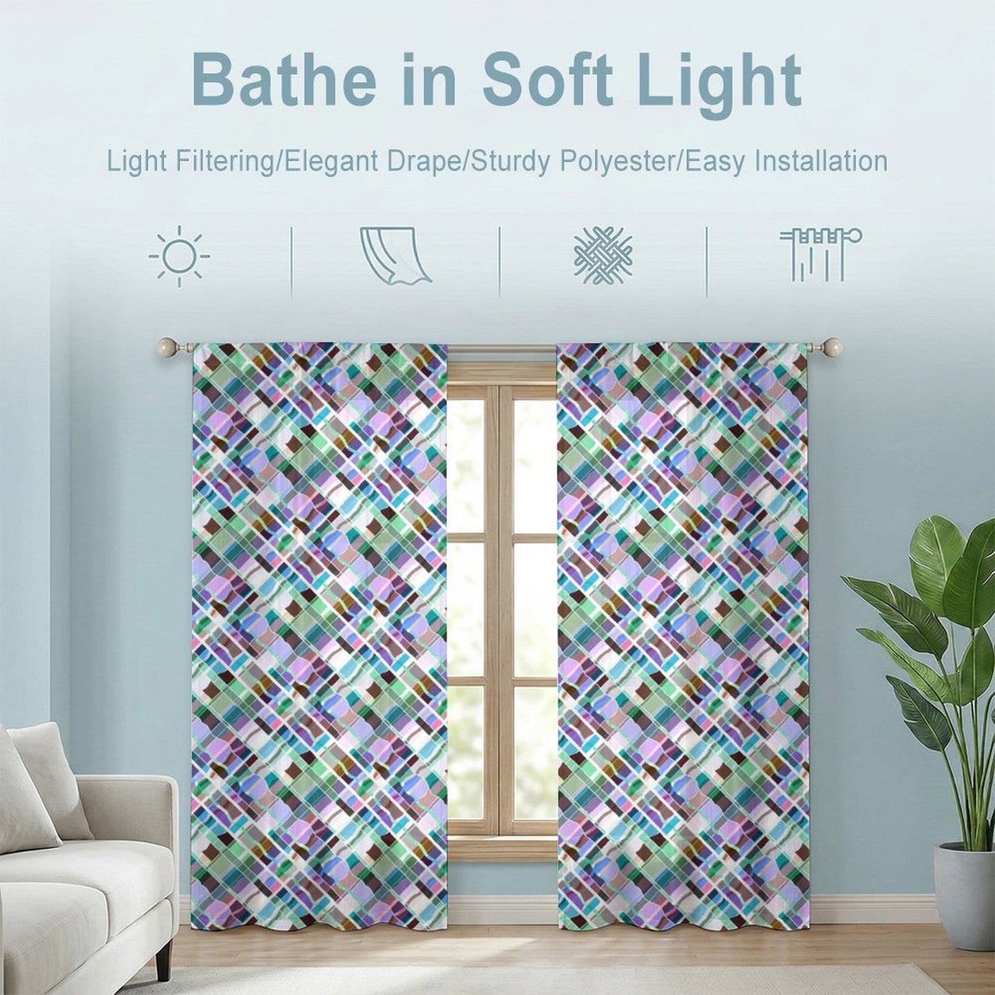 Sheer Curtain Colorful