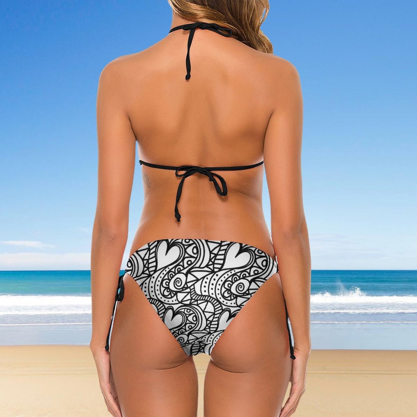Halter Tie Front Bikini Set