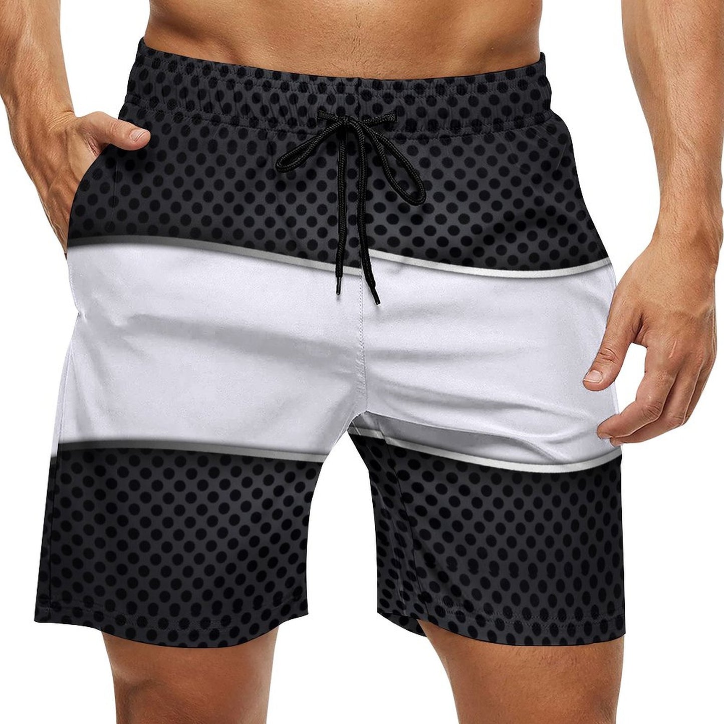 Men's Board Shorts Black and White