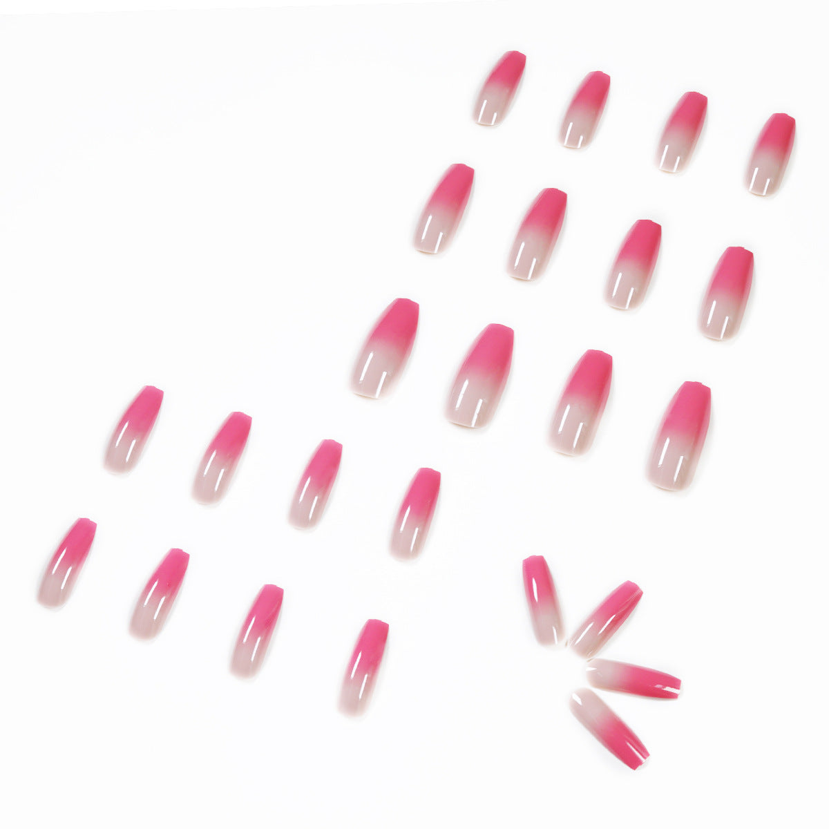 Berry color gradual change long ballet wear nail art finished fake nail nail art patch nail patch removable nail – Image 4