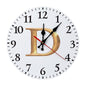 Modern Wooden Wall Clock - Letter D