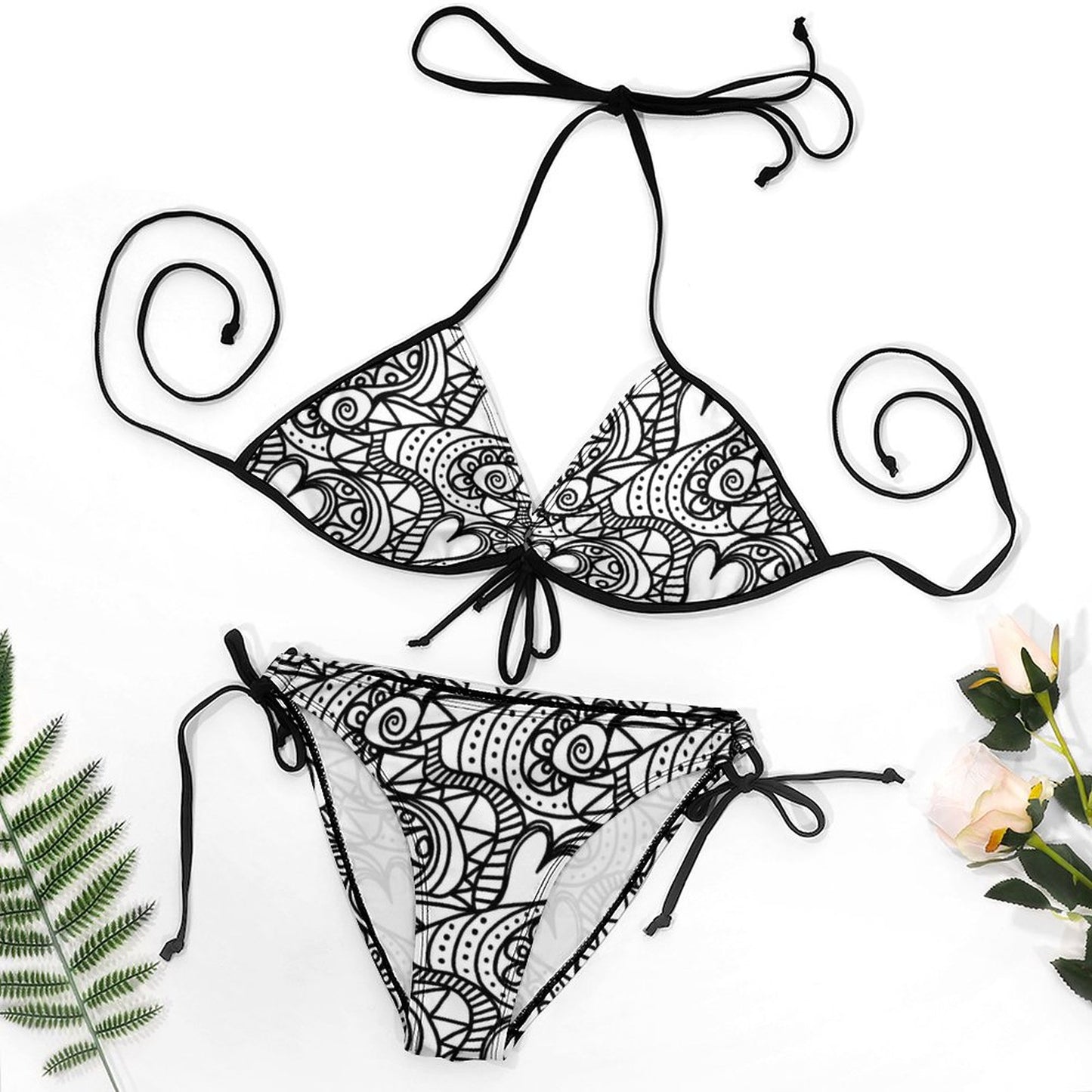 Halter Tie Front Bikini Set