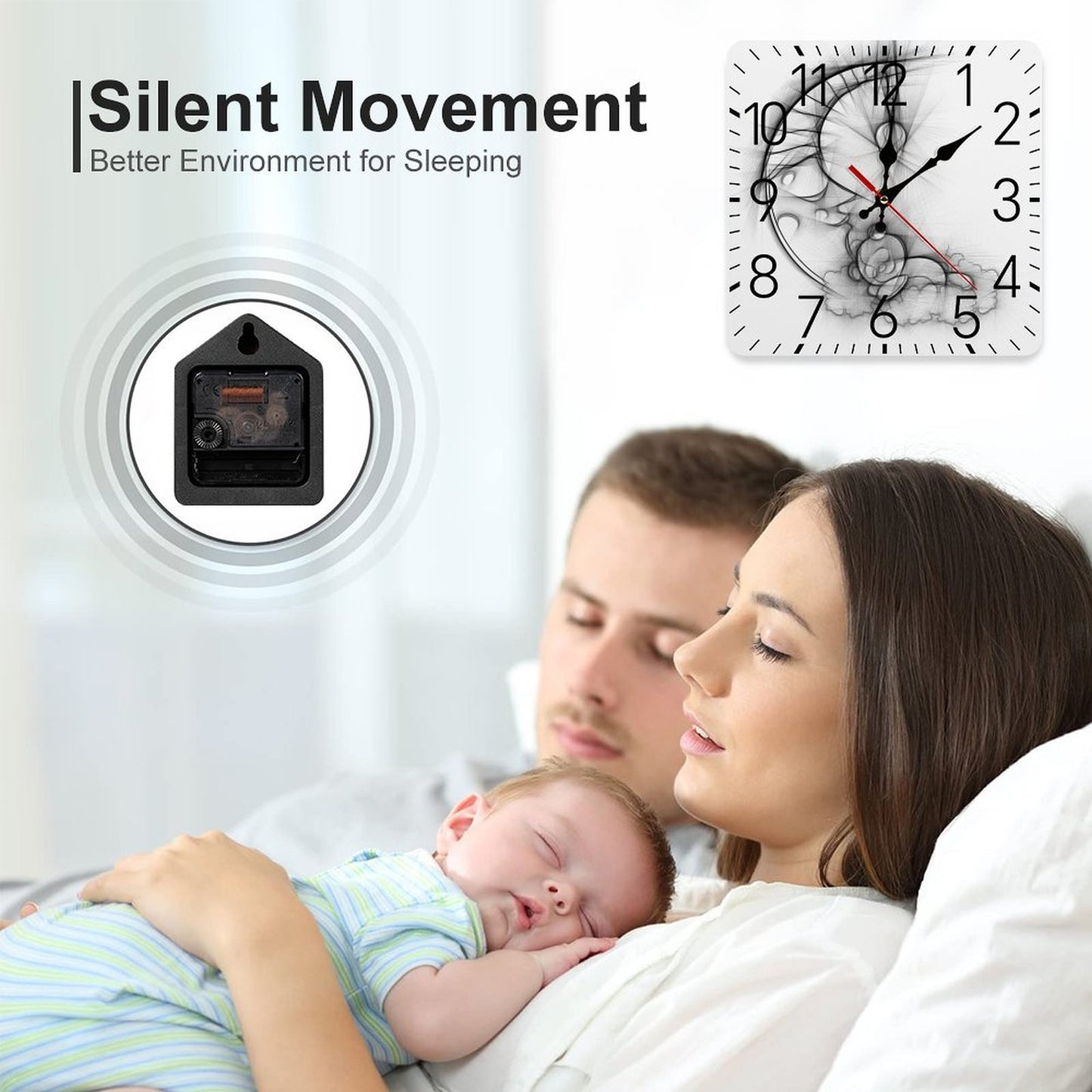 Square Wall Clock-9.8"x9.8"/25x25cm