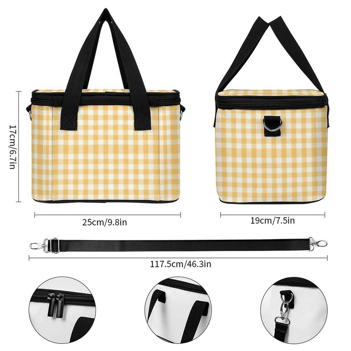 Portable Cooler / lunch Bag yellow and white