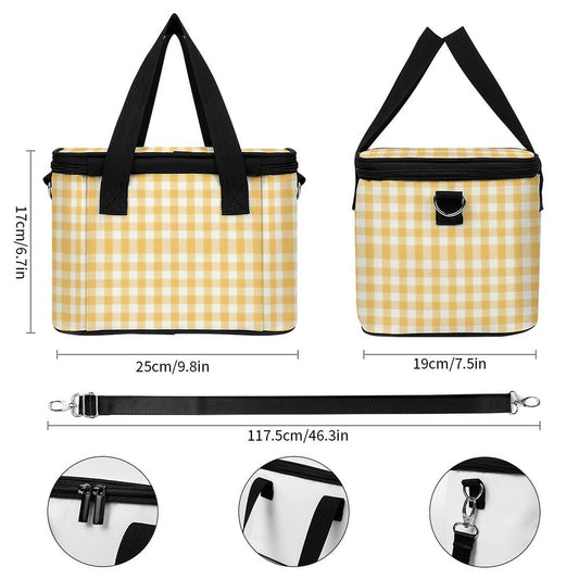 Portable Cooler / lunch Bag yellow and white