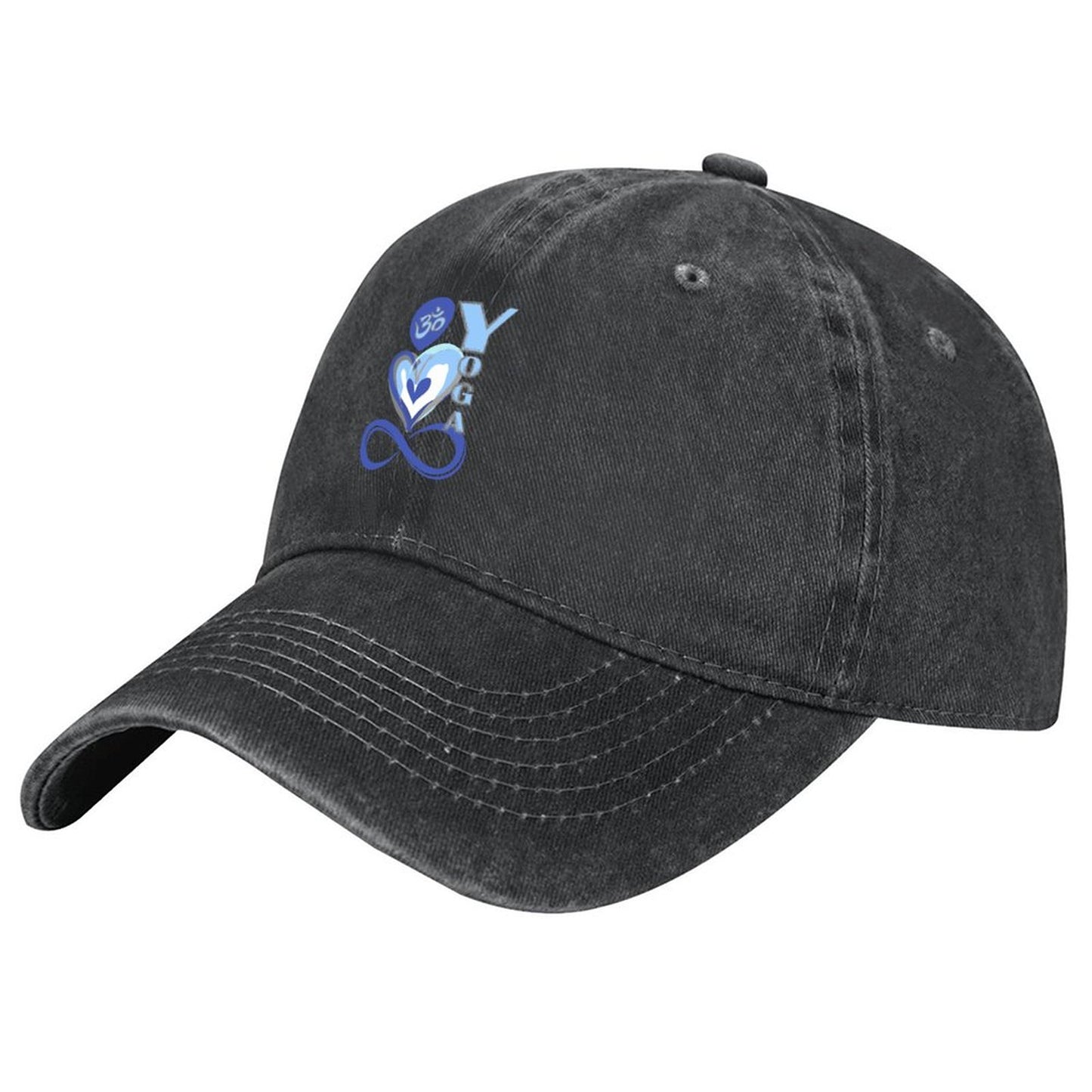 Cotton Vintage Washed Denim Baseball Cap Yoga