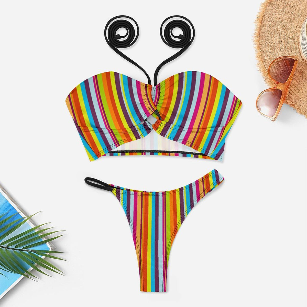 Colorful Line Bikini Swimsuit