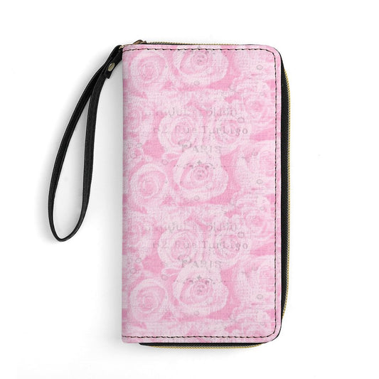 Leather Wallet with Wristlet Strap