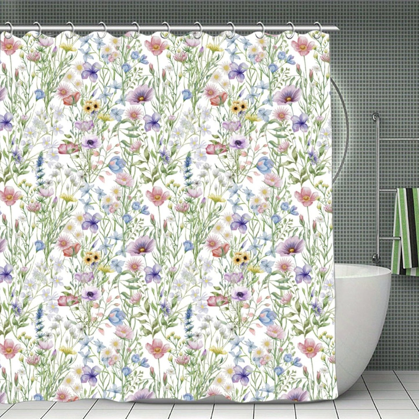 Waterproof Shower Curtain - Floral