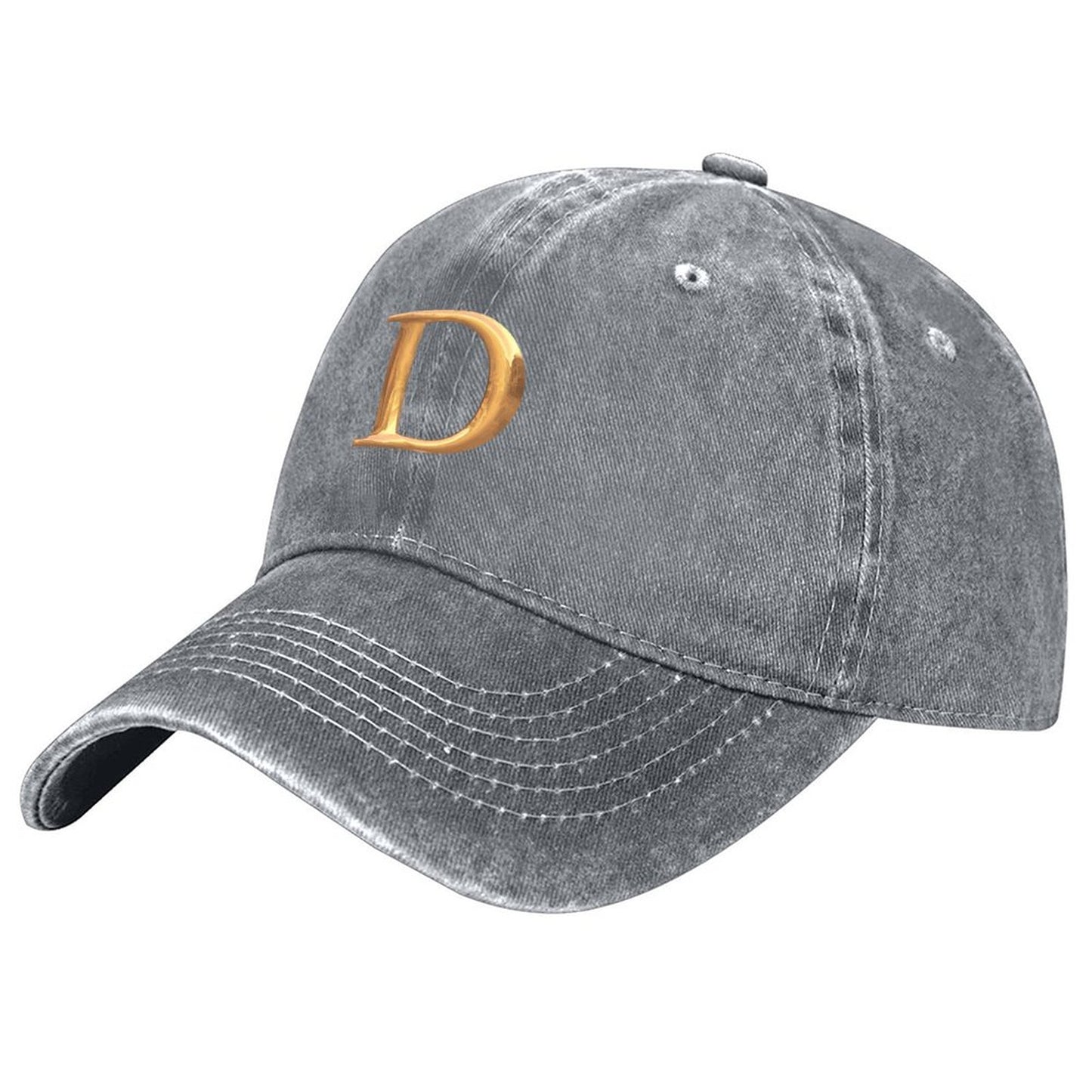 Cotton Vintage Washed Denim Baseball Cap (Front Printing)
