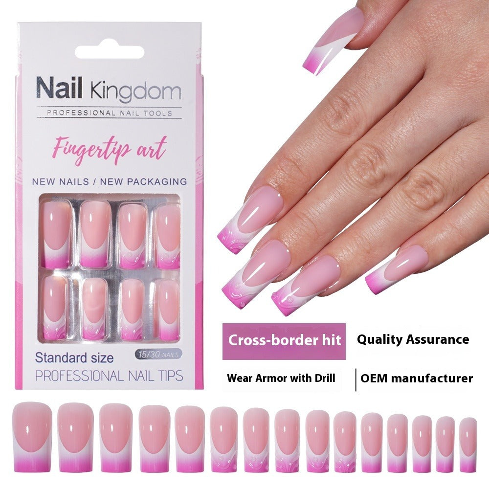 Press on nails advanced sense belt drill three-dimensional detachable nail art Spice girl fake nail press on nails wholesale