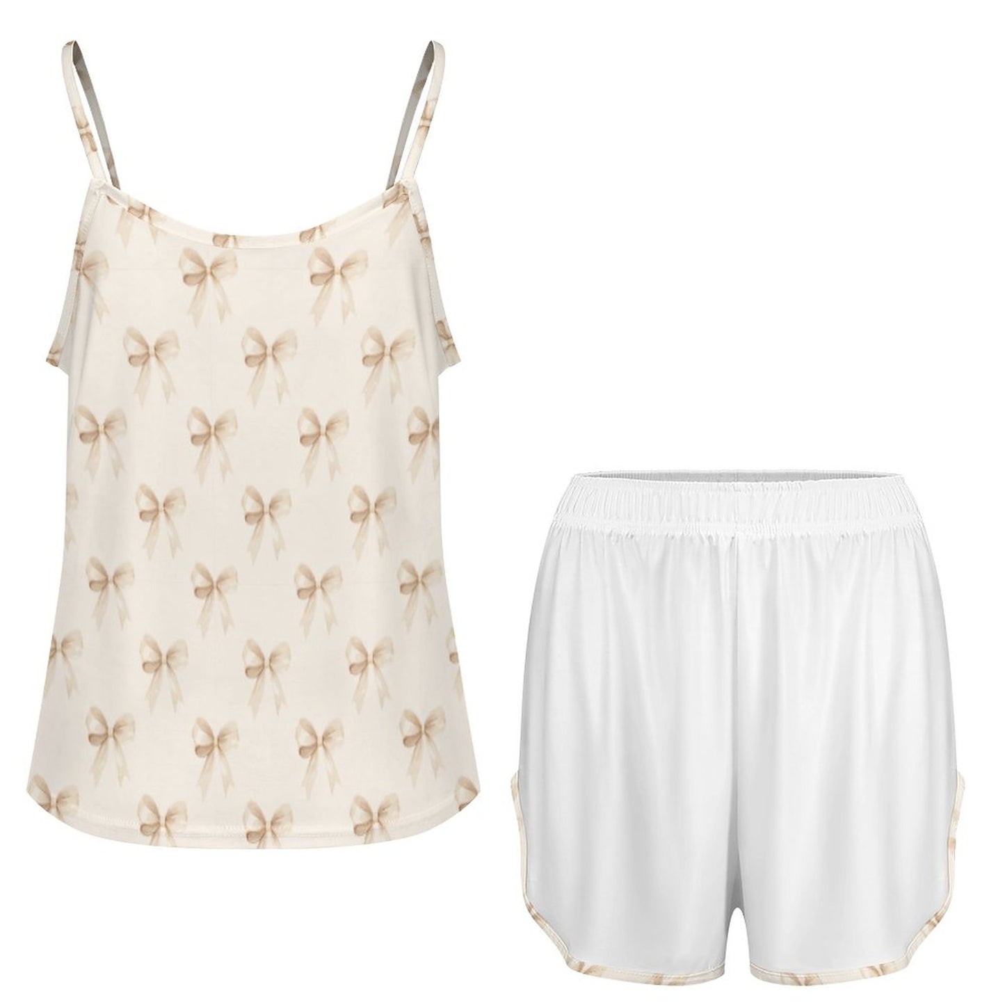Ice Silk Camisole Pajama Set Ribbons