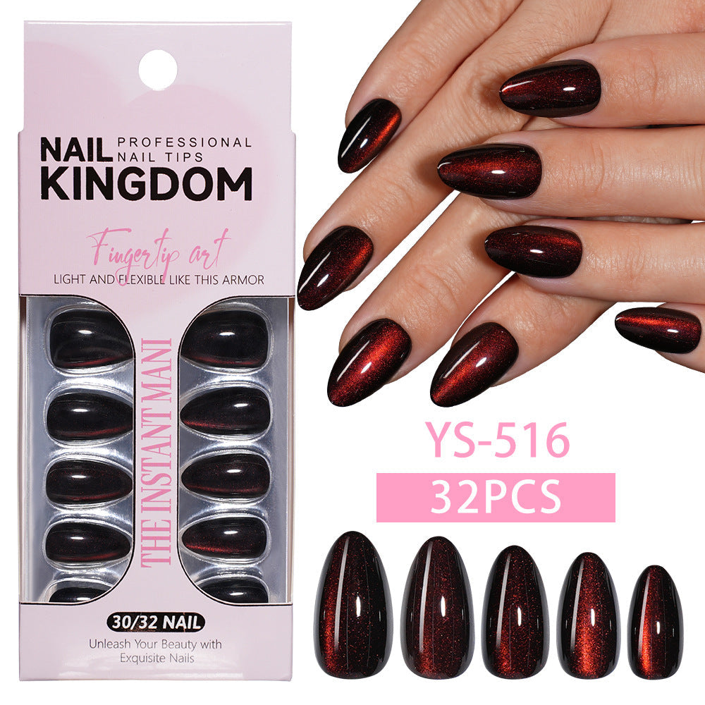 Purple Cat Eye Almond Press On Nails (MOQ=3) – Image 13