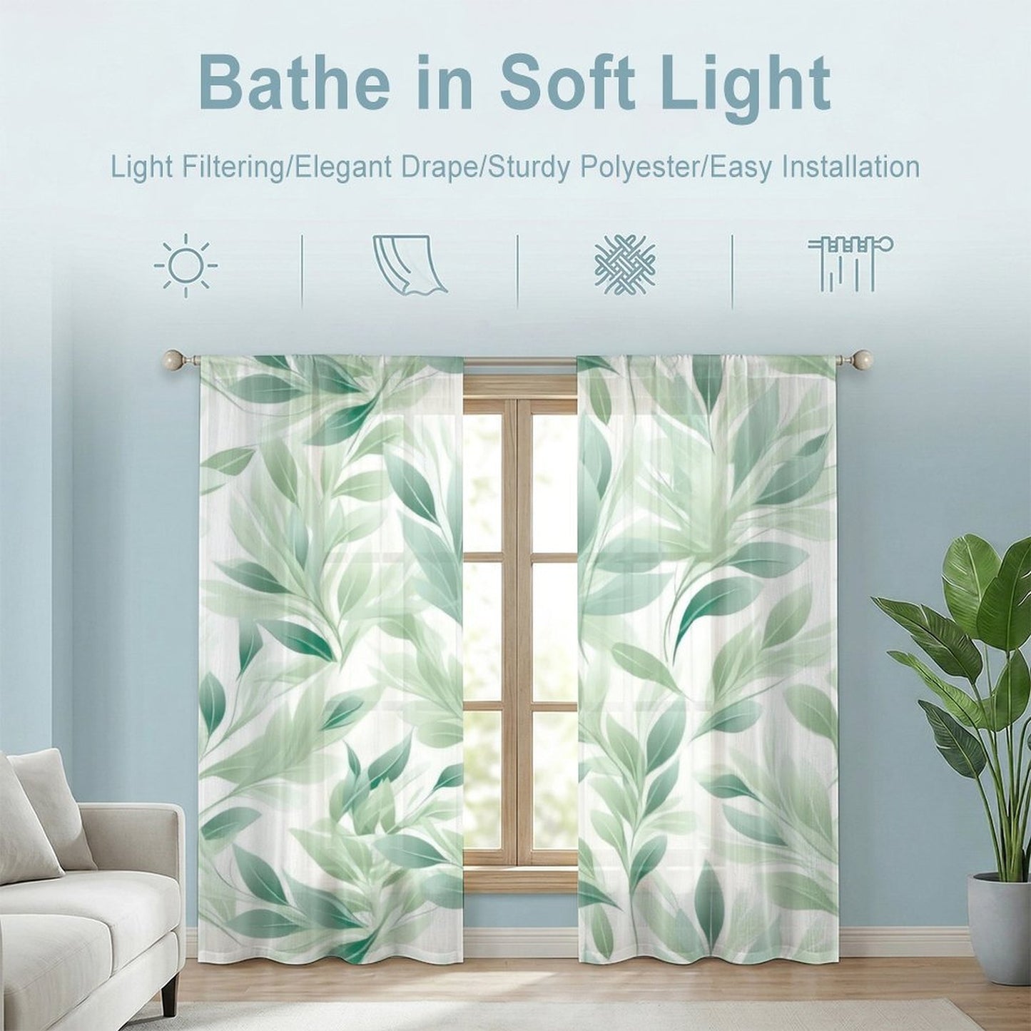 Sheer Curtain Botantical