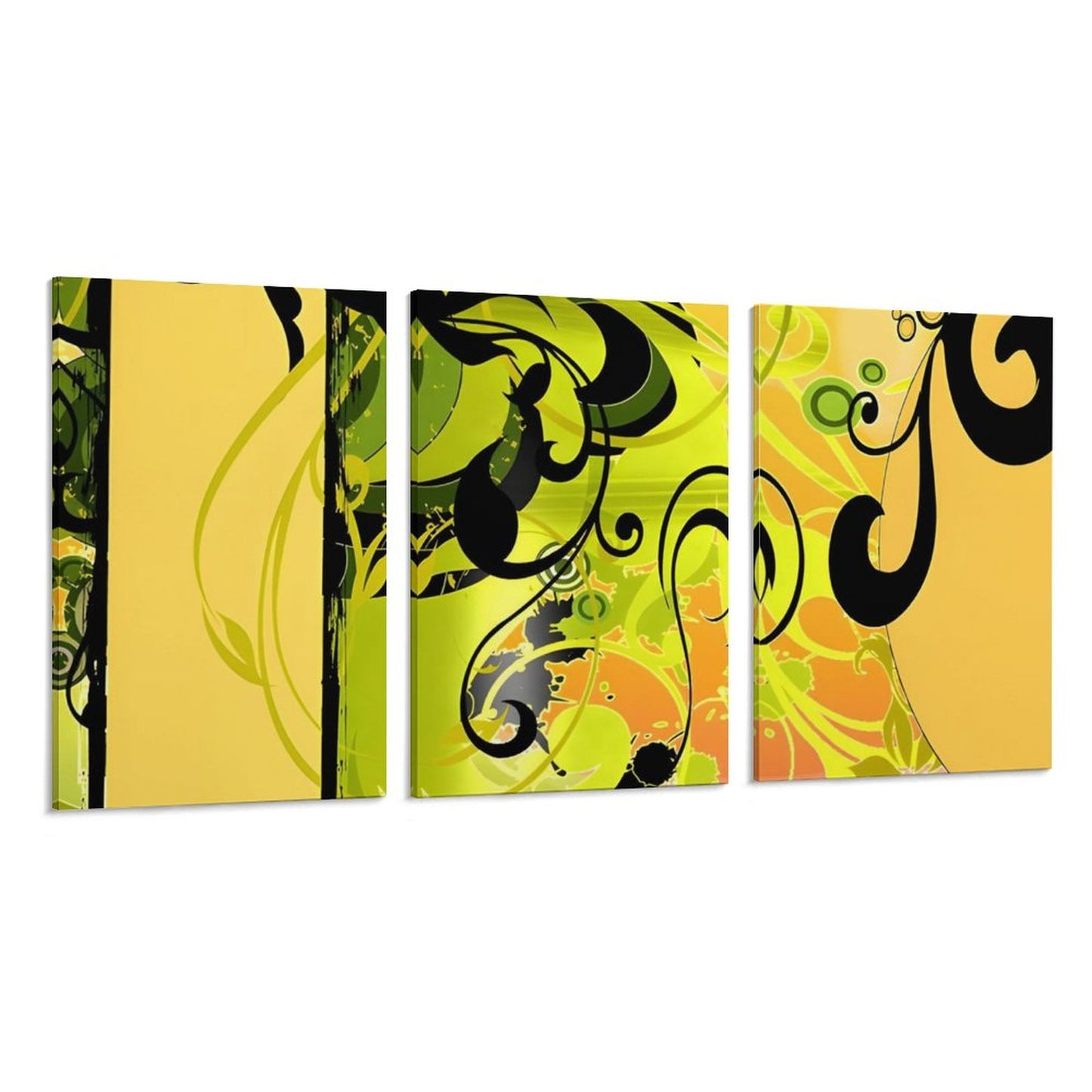 Vertical Framed Wall Art-2:3 Aspect Ratio Yellow Black Green