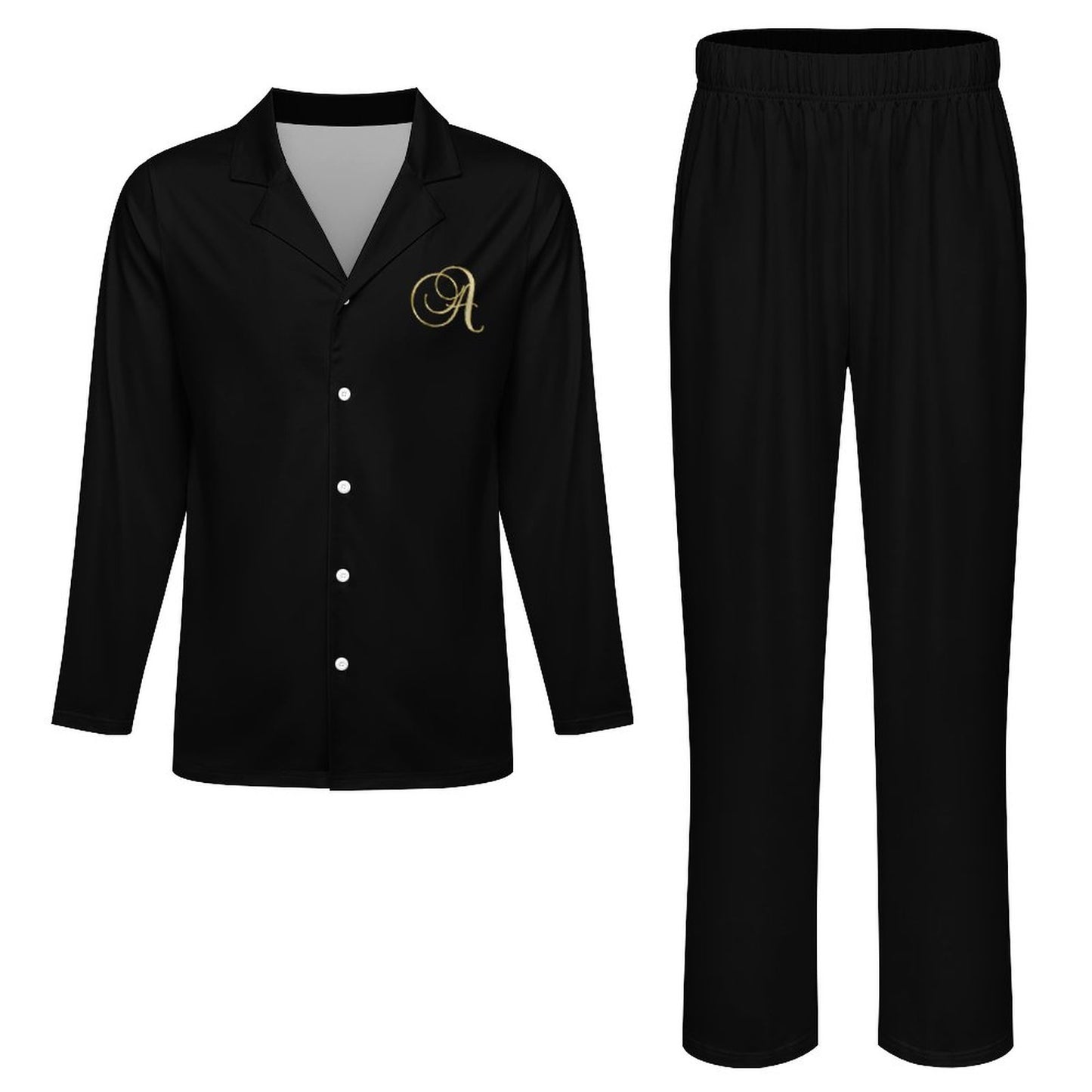 Men's Long-Sleeve Pajama Set - Letter A