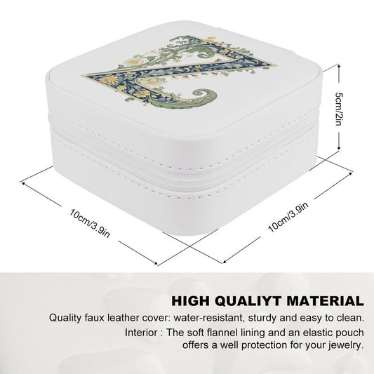 PU Portable Travel Jewelry Box - Letter Z