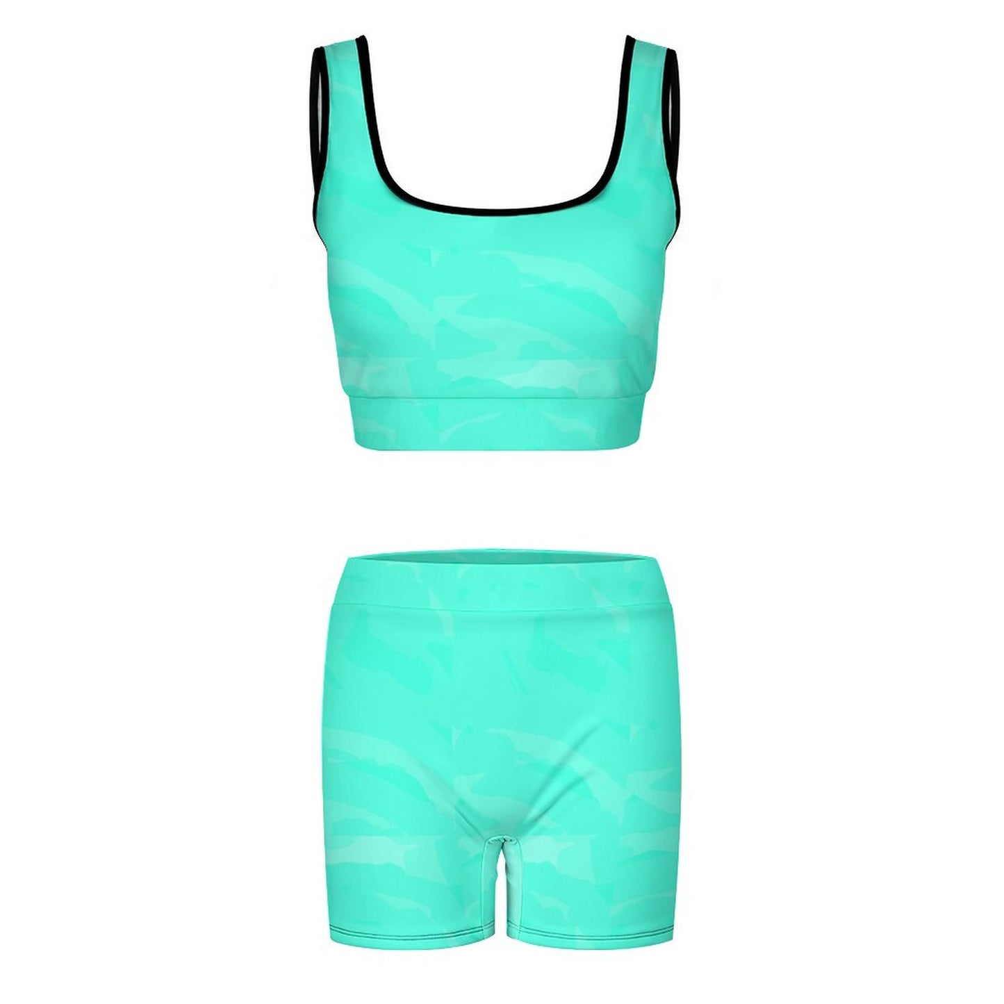 Custom Printed Yoga Workout Outfits Beautiful Teal